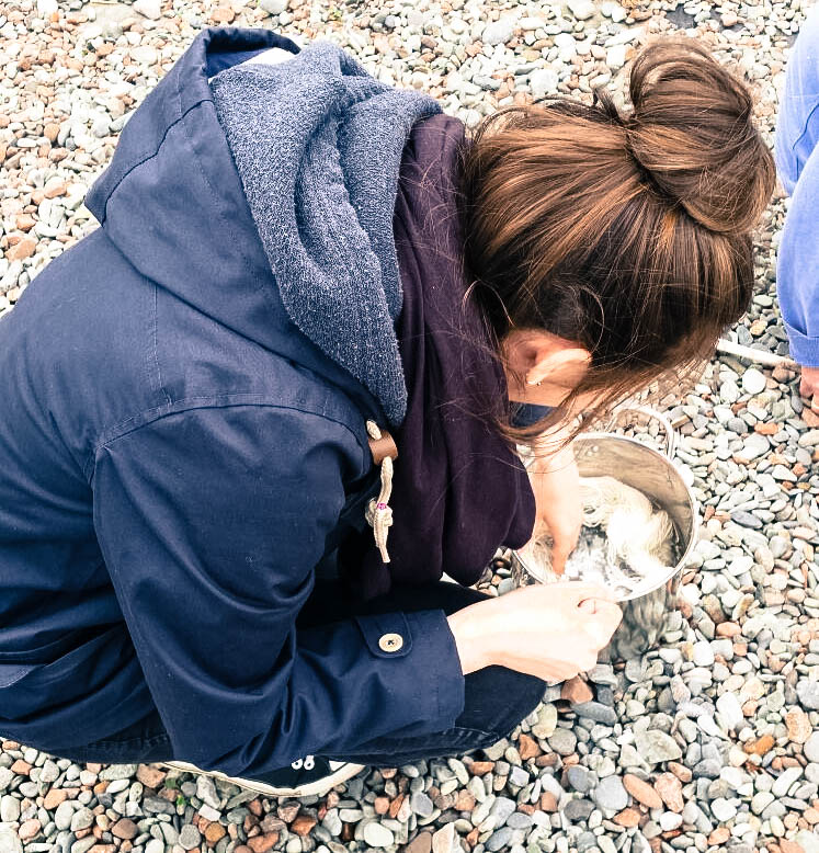 Me soaking the wool before dyeing