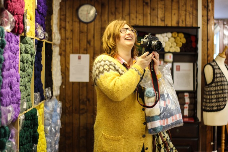 look familiar? I was so excited to meet this lady who chose her colours based on Annie's Loki cardigan!